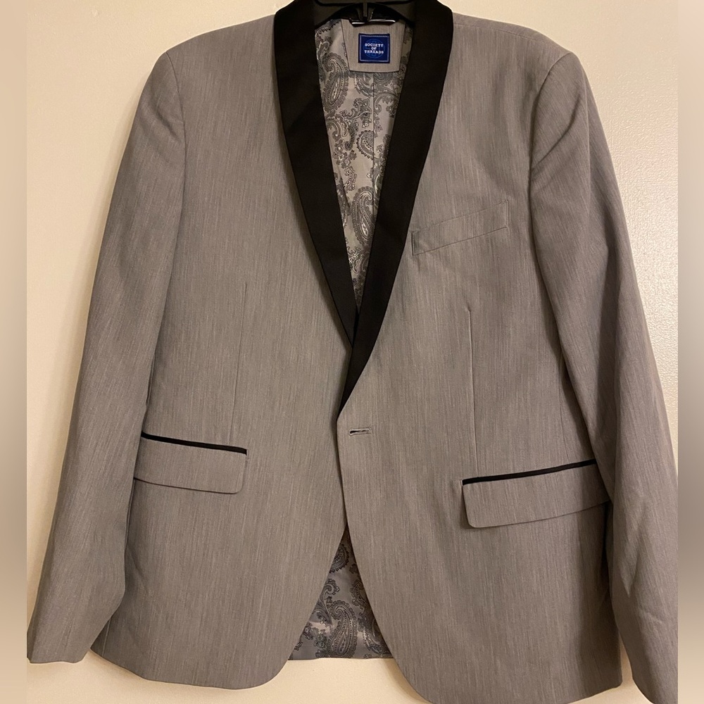 Men’s Dress Suit Blazer Jacket Gray and Black